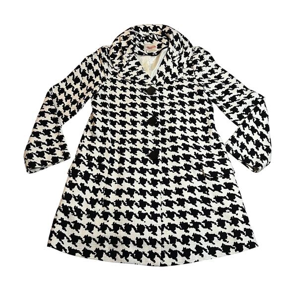 kate spade Jackets & Blazers - Kate Spade Houndstooth A-Line Button Up Coat Size S Holidays Preppy Classic